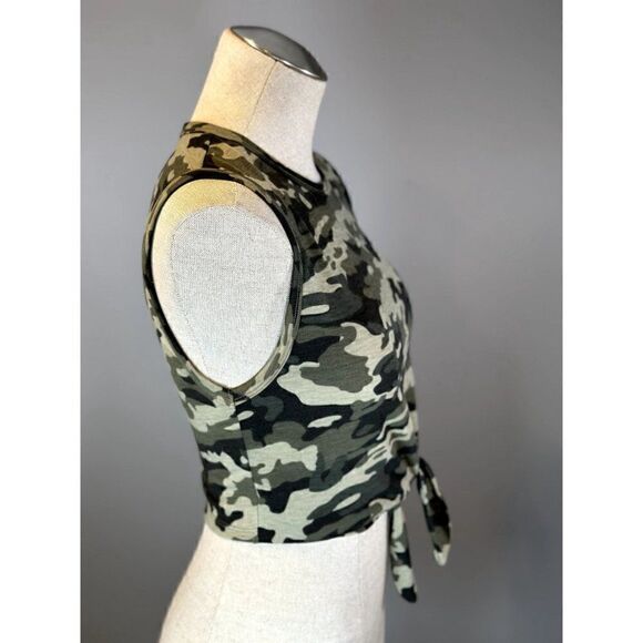 Lovers + Friends Camo Tank with Tie Front in Green Size XS - Picture 2 of 4